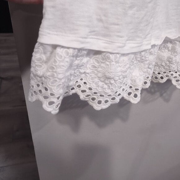 Talbots Women's Lightweight Cotton T-Shirt Lace Hem Size XL - 3FOR$25 - - Picture 5 of 6